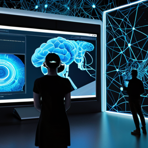 **AI-Driven Personalization & Data Insights:**
    Prompt: A sleek, futuristic image showing diverse users interacting with highly personalized digital content on various devices (laptops, smartphones, VR headsets). Overlaying this scene are streams of glowing data points and an abstract neural network structure, symbolizing AI analysis that connects user profiles to tailored experiences, product recommendations, and advertising. The atmosphere is vibrant and efficient, highlighting the seamless integration of technology and human interaction.
