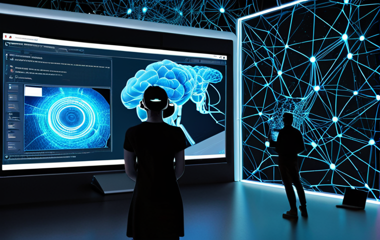 **AI-Driven Personalization & Data Insights:**
    Prompt: A sleek, futuristic image showing diverse users interacting with highly personalized digital content on various devices (laptops, smartphones, VR headsets). Overlaying this scene are streams of glowing data points and an abstract neural network structure, symbolizing AI analysis that connects user profiles to tailored experiences, product recommendations, and advertising. The atmosphere is vibrant and efficient, highlighting the seamless integration of technology and human interaction.