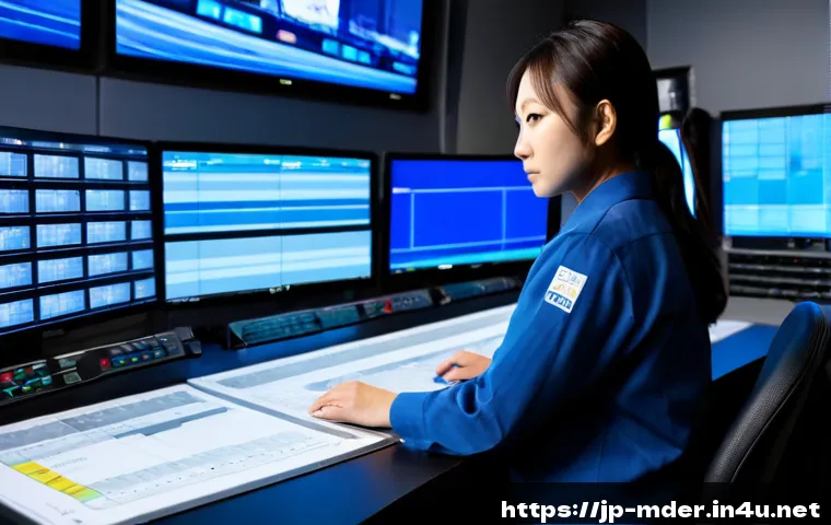 미디어기술사 자격증 활용 사례 - Photorealistic Japanese media technology professional in a modern broadcast control room, carefully ...